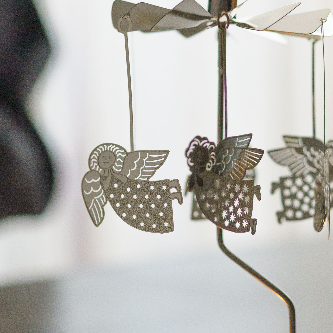 Pluto Design リサ・ラーソン ロータリーキャンドルホルダー エンジェル シルバー ティーライトキャンドル付き