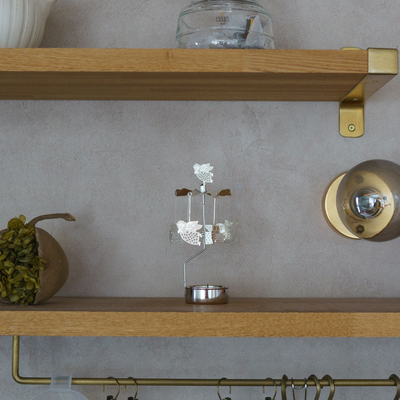 Pluto Design リサ・ラーソン ロータリーキャンドルホルダー エンジェル シルバー ティーライトキャンドル付き