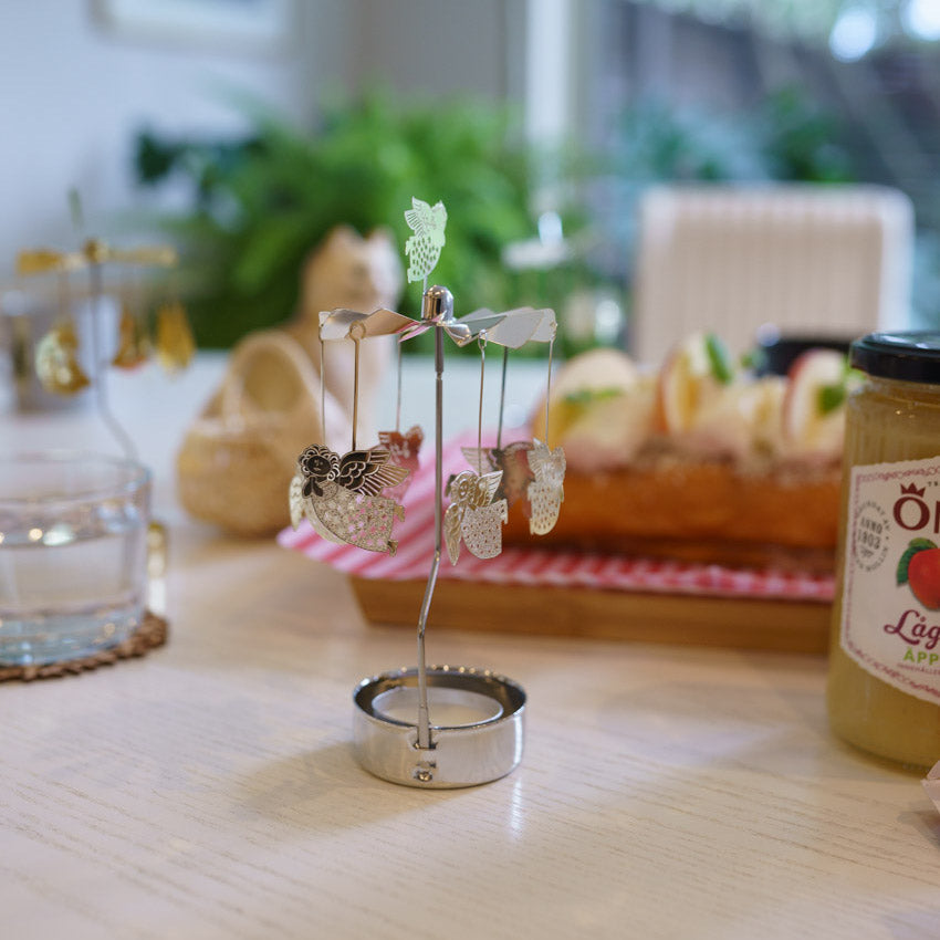 Pluto Design リサ・ラーソン ロータリーキャンドルホルダー エンジェル シルバー ティーライトキャンドル付き