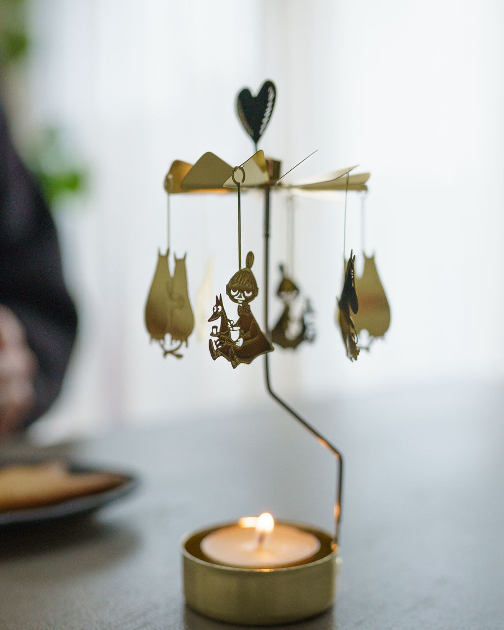 Pluto Design ロータリーキャンドルホルダー ムーミン80周年 ゴールド ティーライトキャンドル付き