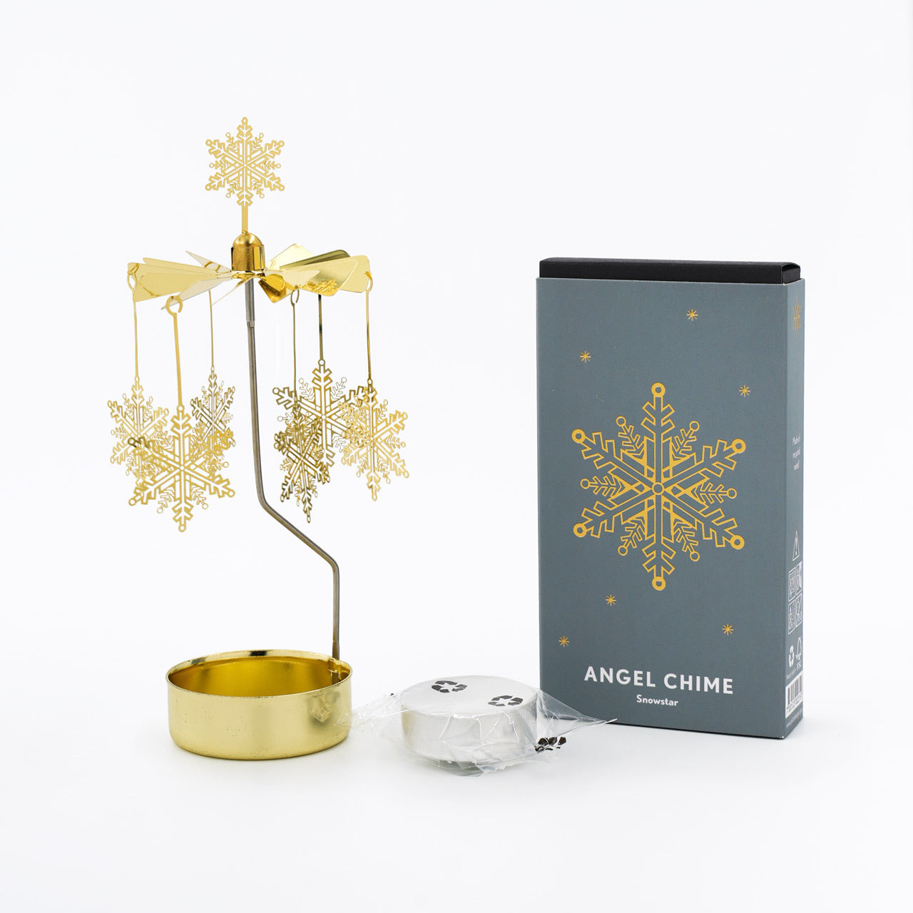 Pluto Produkter ロータリーキャンドルホルダー スノースター ゴールド