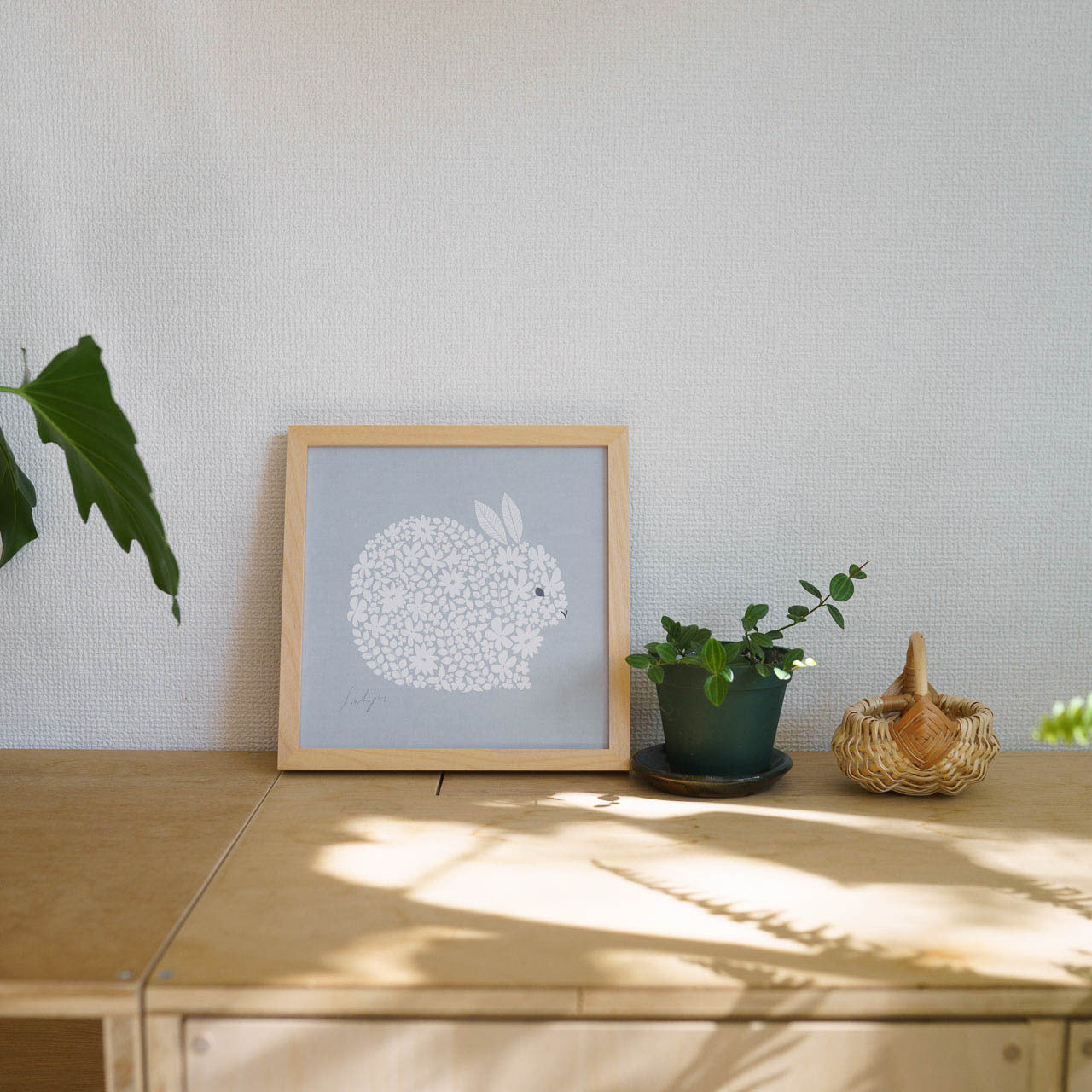 sotlight ウサギ 20cm アートポスター フレーム付き