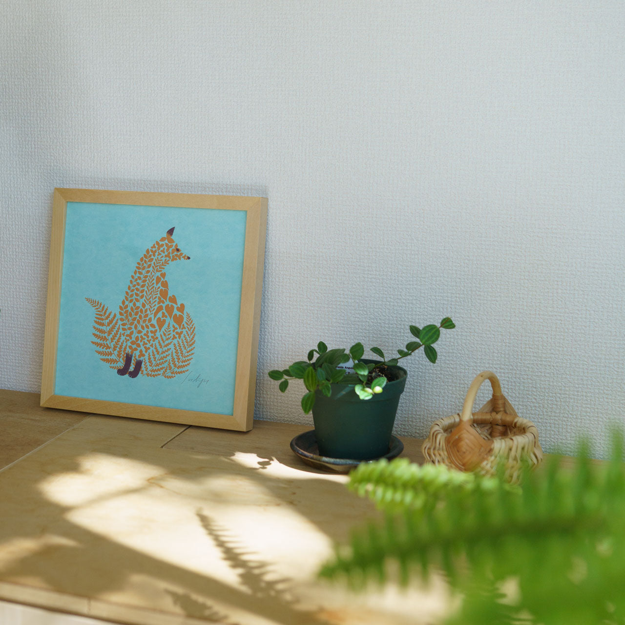 sotlight キツネ 20cm アートポスター フレーム付き