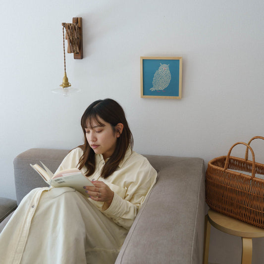 sotlight コノハズク 20cm アートポスター フレーム付き