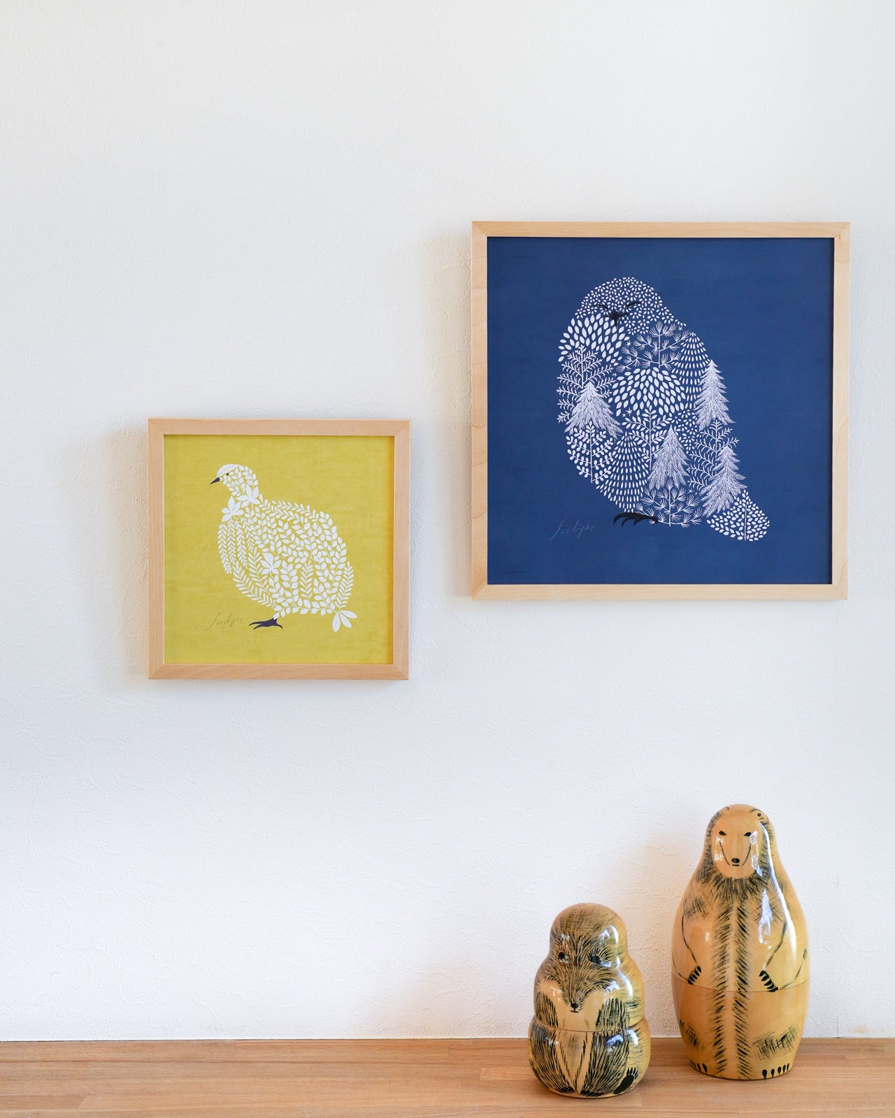 sotlight シロフクロウ 30cm アートポスター フレーム付き