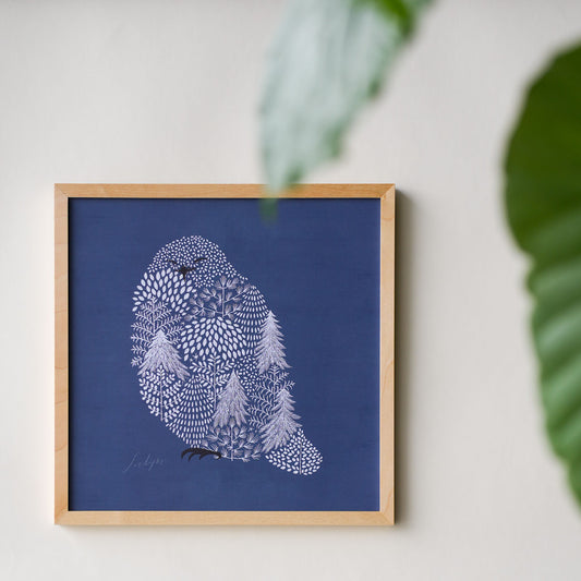 sotlight シロフクロウ 30cm アートポスター フレーム付き