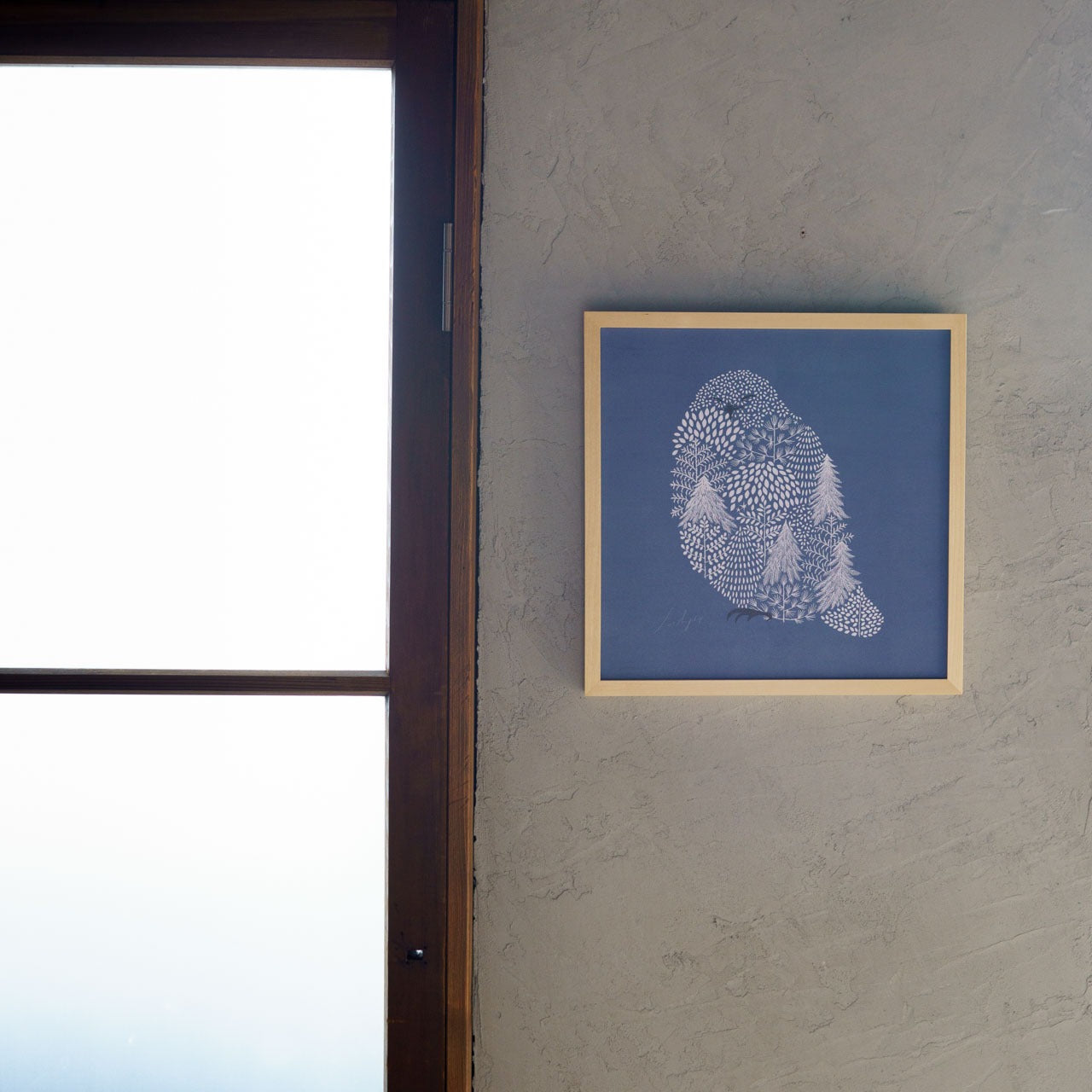 sotlight シロフクロウ 30cm アートポスター フレーム付き