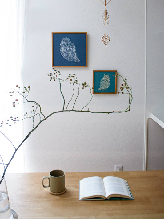 sotlight コノハズク 20cm アートポスター フレーム付き