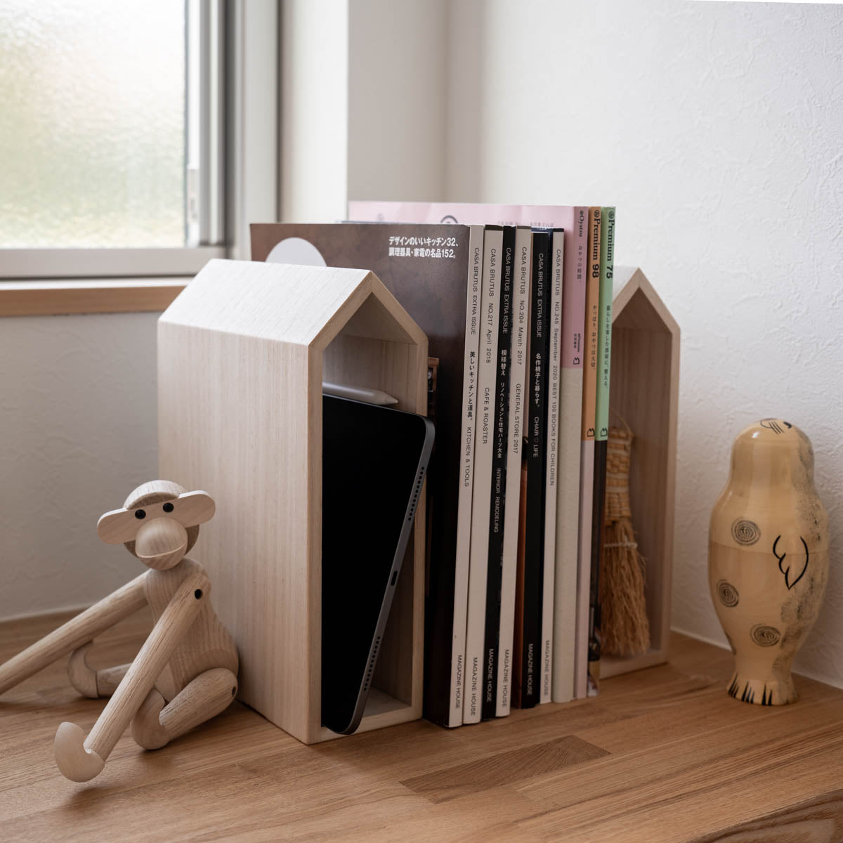 増田桐箱店 本の家 Book House end｜桐製ブックエンド 3個セット