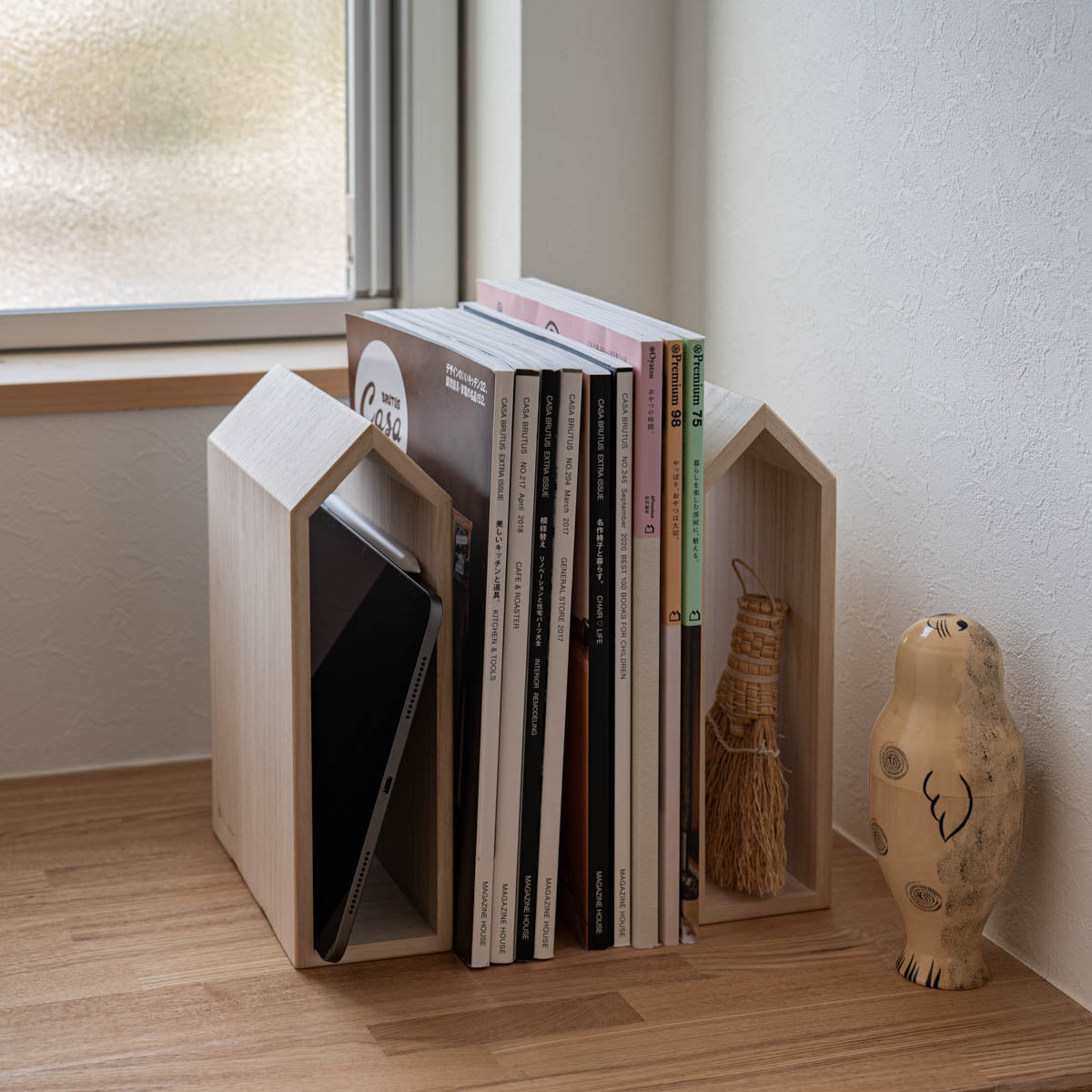増田桐箱店 本の家 Book House end｜桐製ブックエンド 3個セット
