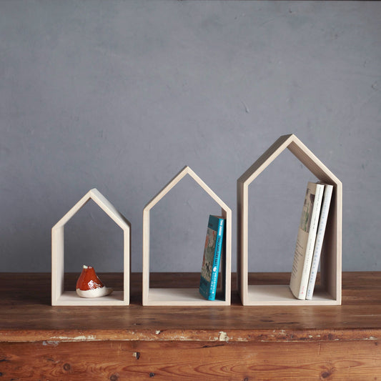 増田桐箱店 本の家 Book House Nest mini｜桐製ブックスタンド ミニ 3個セット