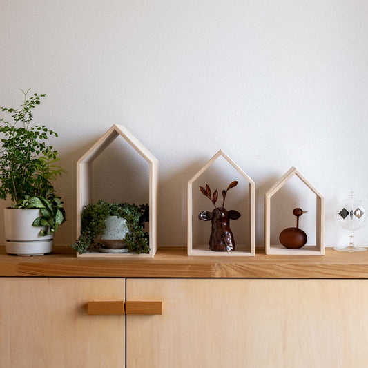 増田桐箱店 本の家 Book House Nest mini｜桐製ブックスタンド ミニ 3個セット