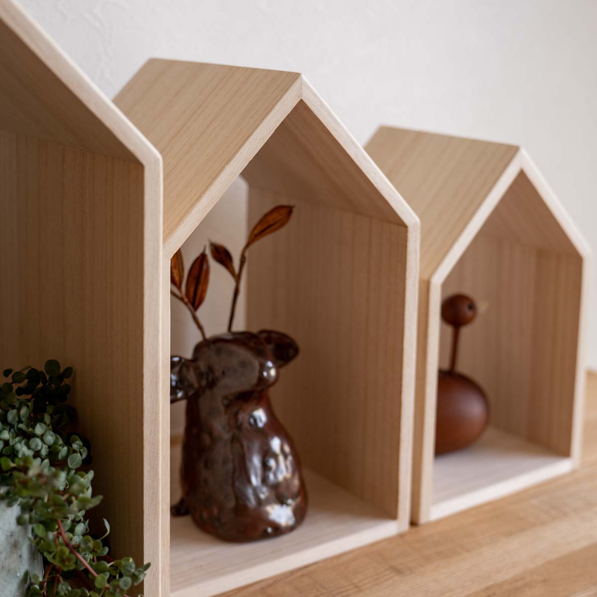増田桐箱店 本の家 Book House Nest mini｜桐製ブックスタンド ミニ 3個セット