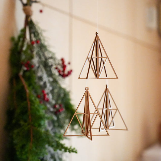 Kito ピラミッド Sサイズ 3個セット 北欧 オーナメント 取付けフック付