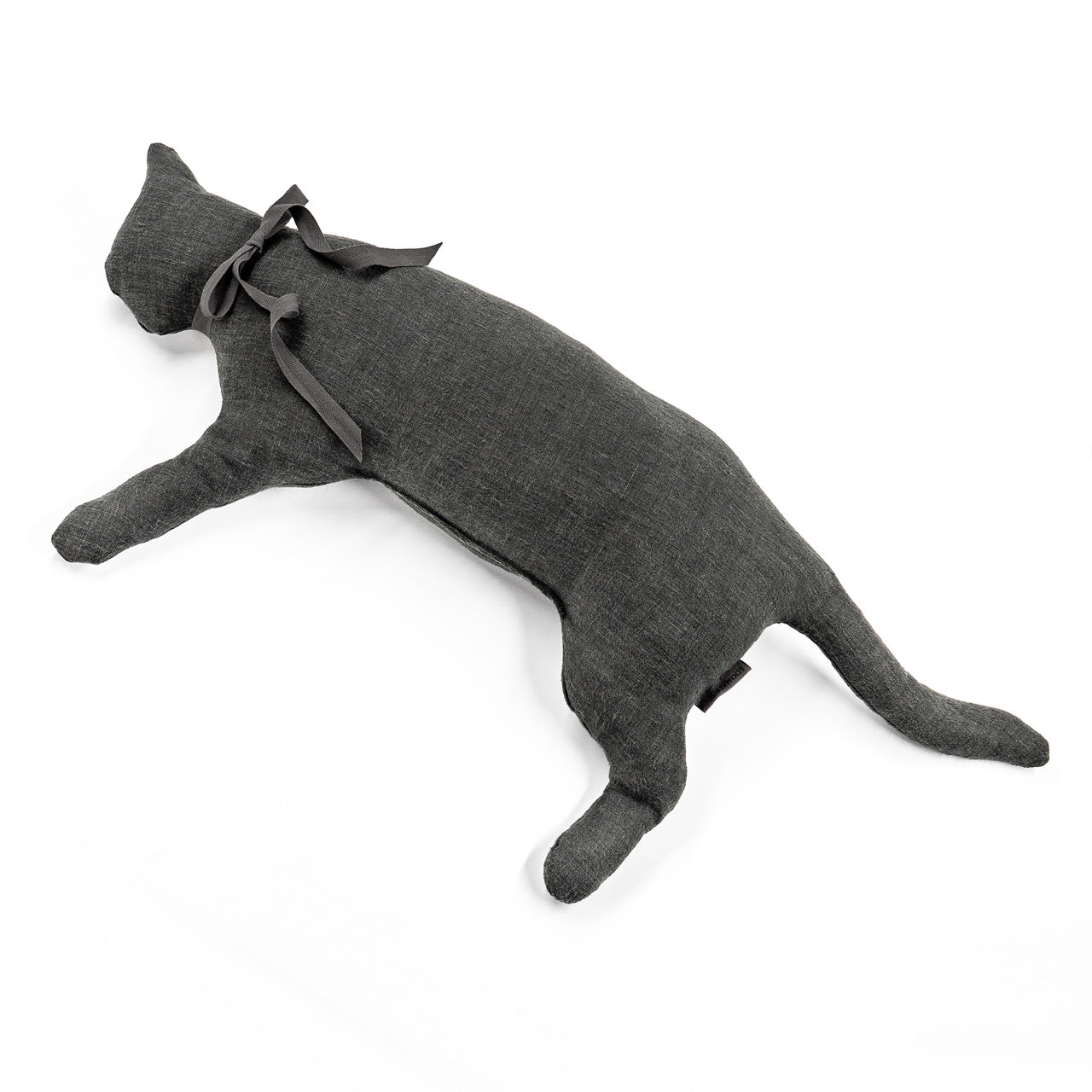 LOOM＆SPOOL 猫 抱き枕 リネン ライトグレー ブラック 天然素材100